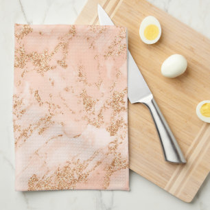 Roos Gold Marble Glitter Theedoek
