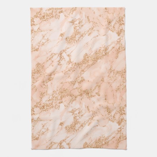 Roos Gold Marble Glitter Theedoek (Verticaal)
