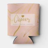 Roos Gold Marble Glitter Vrijgezellenfeest Blikjeskoeler (Voorkant)