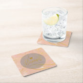 Roos Gold Marble Glitter Vrijgezellenfeest Kartonnen Onderzetters (Insitu)