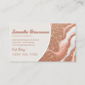 Roos Gold Marble Glitz Visitekaartje (Achterkant)