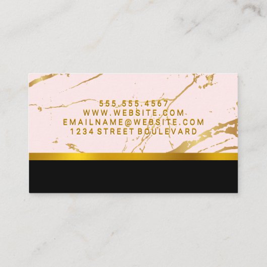 Roos Gold Marble | Goudstrim Visitekaartje (Achterkant)