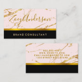 Roos Gold Marble | Goudstrim Visitekaartje (Voorkant / Achterkant)