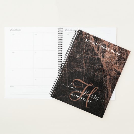 Roos Gold Marble Haarstylist Appointment Book Planner (Display)