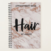 Roos Gold Marble Hair Appointment Book Planner (Voorkant)