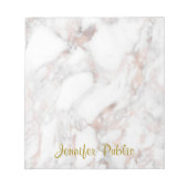 Roos Gold Marble Handwrited Elegant Sjabloon Notitieblok (Voorkant)