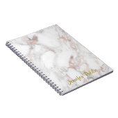 Roos Gold Marble Handwrited Elegant Sjabloon Notitieboek (Rechterzijde)