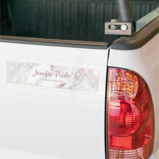 Roos Gold Marble Handwrited Script Sjabloon Bumpersticker (Op Truck)
