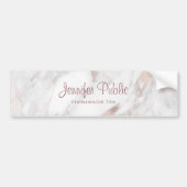 Roos Gold Marble Handwrited Script Sjabloon Bumpersticker (Voorkant)