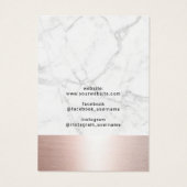 Roos Gold Marble Jewelry Earring Ketting Display Visitekaartje (Achterkant)