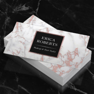 Roos Gold Marble Makeup Artist Hair Stylist Salon Visitekaartje