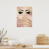 Roos Gold Marble Makeup Eyes Lashes Prijzen Poster (Keuken)