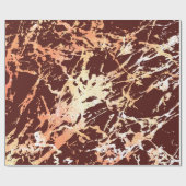 Roos Gold Marble Maroon Burgundy Coral Strokes Cadeaupapier (Vlak)