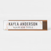 Roos Gold Marble Modern Kantoor Employee Bureau Naambordje (Voorkant)