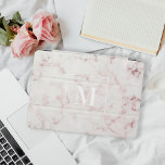 Roos Gold Marble Monogram iPad Air Cover<br><div class="desc">Aangepast ontworpen iPad cover met modern roos gouden roze marmer met gepersonaliseerd monogram.</div>