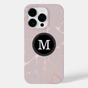 Roos Gold Marble Monogram iPhone Case