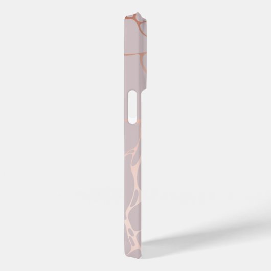 Roos Gold Marble Monogram iPhone Case (Achterkant / Rechts)