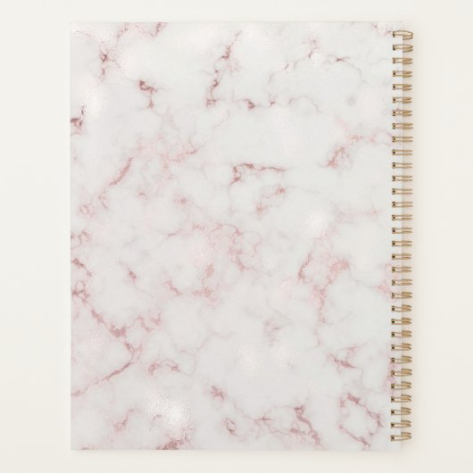 Roos Gold Marble Monogram Planner (Achterkant)