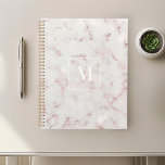 Roos Gold Marble Monogram Planner<br><div class="desc">Speciaal ontworpen notitieboek voor planners met modern,  stijlvol roos goud en roze marmer met gepersonaliseerd monogram.</div>