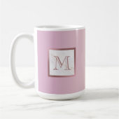 Roos Gold Marble Monogram Roze Vanilla Gradiënt Koffiemok (Links)