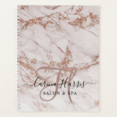 Roos Gold Marble Monogram Salon Appointment Book Planner (Voorkant)