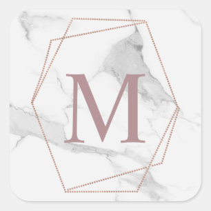 Roos Gold Marble Monogram Sticker