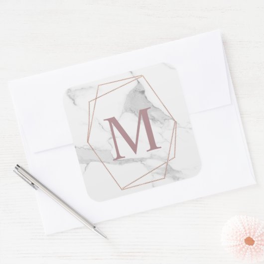 Roos Gold Marble Monogram Sticker (Envelop)