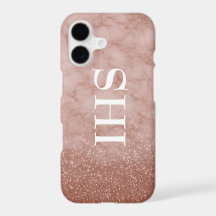 Roos Gold Marble Monogram Telefoontas