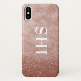 Roos Gold Marble Monogram Telefoontas Case-Mate iPhone Case