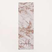 Roos Gold Marble Monogram Yogamat (Voorkant)