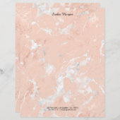 Roos Gold Marble, naam/contactgegevens in zwart-wi (Voorkant / Achterkant)