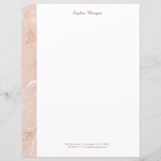 Roos Gold Marble, naam en contactgegevens, versie (Voorkant)