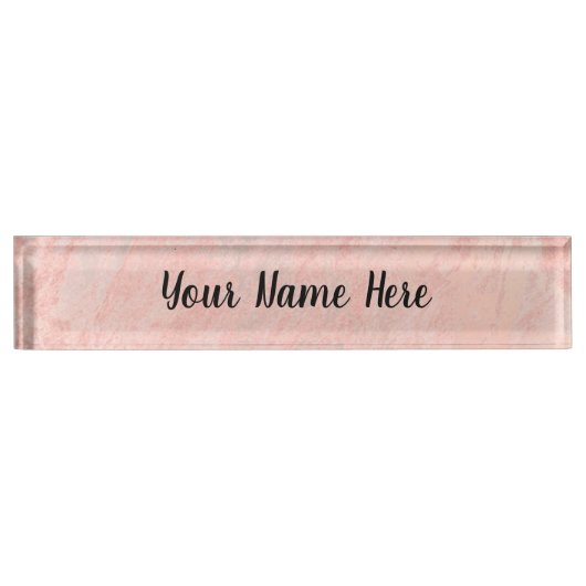 Roos Gold Marble Naambordje (Voorkant)