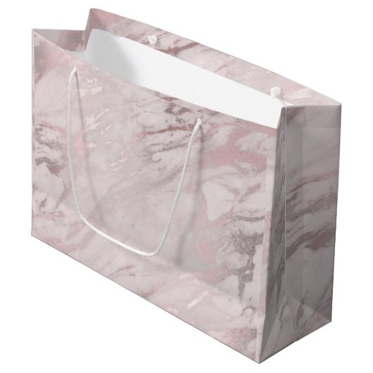 Roos Gold Marble-ontwerp Groot Cadeauzakje (Voorkant Gekanteld)