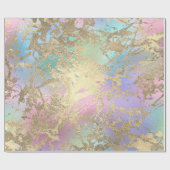 Roos Gold Marble Pastel Unicorn Urban Abstract Cadeaupapier (Vlak)