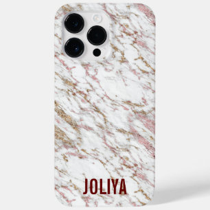 Roos Gold Marble Patroon Case-Mate iPhone 14 Pro Max Hoesje