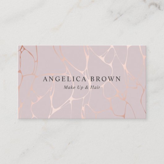 Roos Gold Marble Patroon Visitekaartje (Voorkant)