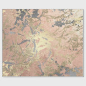 Roos Gold Marble Peach Blush Grey Abstract Cadeaupapier (Vlak)