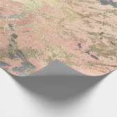 Roos Gold Marble Peach Blush Grey Abstract Cadeaupapier (Hoek)