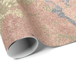 Roos Gold Marble Peach Blush Grey Abstract Cadeaupapier