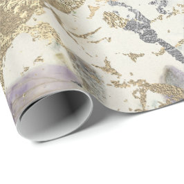 Roos Gold Marble Peach Blush Grey Cottage Cadeaupapier