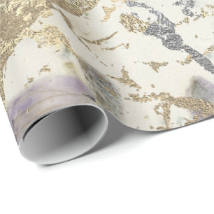 Roos Gold Marble Peach Blush Grey Cottage Cadeaupapier