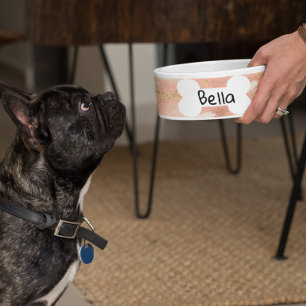 Roos Gold Marble Pet Dog Cat Personated Voerbakje