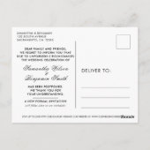 Roos Gold Marble Postponed Wedding Announding Briefkaart (Achterkant)