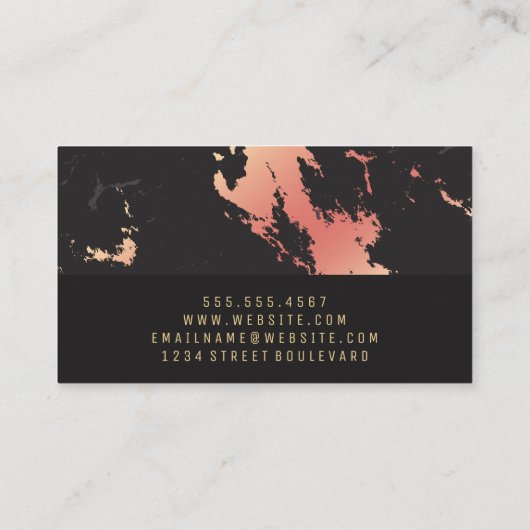 Roos Gold Marble | Reeks handtekeningen Visitekaartje (Achterkant)