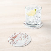 Roos Gold Marble Ronde Kartonnen Onderzetter (Insitu)