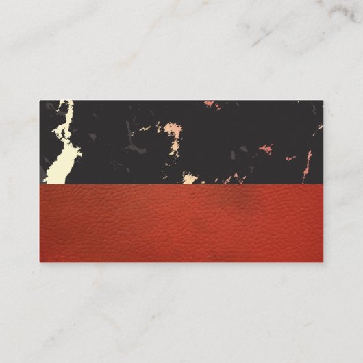 Roos Gold Marble | Rood leder Visitekaartje (Achterkant)