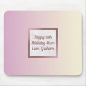 Roos Gold Marble Roze gradiënt met aangepaste teks Muismat (Voorkant)