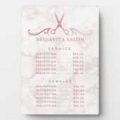 Roos Gold Marble Salon Prijs Menu Fotoplaat (voorkant)