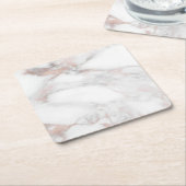 Roos Gold Marble Sjabloon Trendy Elegant Kartonnen Onderzetters (Schuin)